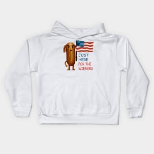 I'm just here for the wieners Kids Hoodie